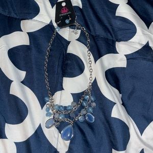 Light blue necklace with the matching earrings